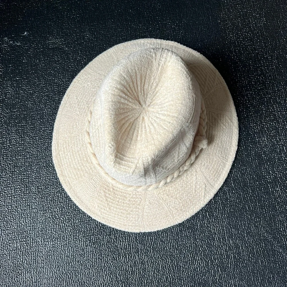 Four Buttons San Diego Hat Textured Fedora Braided Rope Wide Brim O/S Coastal - Picture 3 of 11